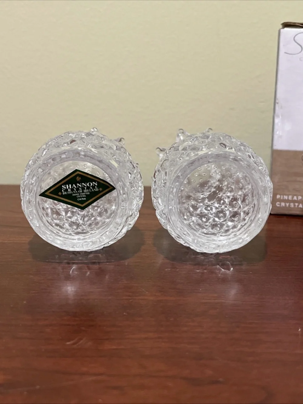 SHANNON Crystal Pineapple Salt & Pepper Shakers - Clear